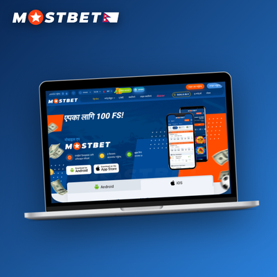 Mostbet download for PC icon showing Windows laptop with Mostbet logo