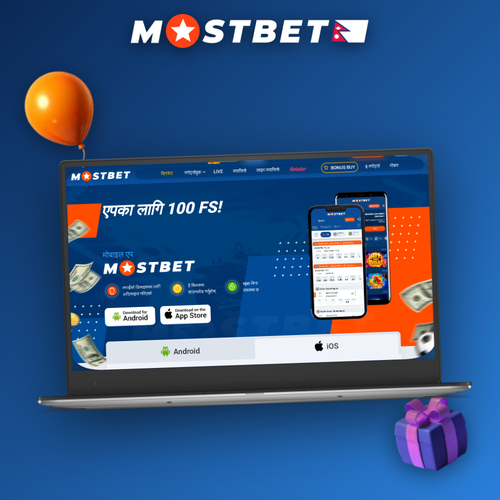 Mostbet for PC desktop client displayed on a laptop in Nepal