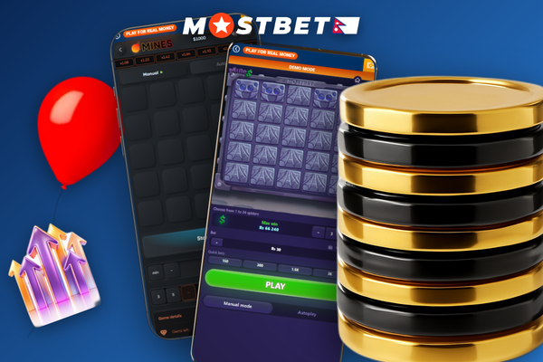 Mostbet Mines grid with four revealed gems and a climbing multiplier at medium mine count
